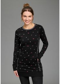 Sweater Kangaroos, Damen, Gr. 34, schwarz, Interlock, Obermaterial: 100% Baumwolle, gestreift, kontrastfarbene Details, unifarben mit Farbeinsatz, figurbetont Po-bedeckend, Rundhals, Rippb&uuml;ndchen, Sweatshirts Sweater, Langarm, figurbetont, aus Interlock-Baumwolle, mit Nahttaschen