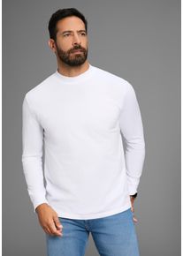 MAN'S WORLD Stehkragenshirt MAN'S WORLD "Neue Kollektion", Herren, Gr. S (44/46), wei&szlig;, Single Jersey, Obermaterial: 100% Baumwolle, unifarben, Basic, hoch geschlossener Ausschnitt, B&uuml;ndchen, Shirts Stehkragenshirt, mit B&uuml;ndchen, Topseller