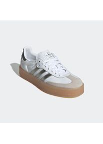 Sneaker adidas originals "SAMBA", Damen, Gr. 38,5, wei&szlig; (cloud wei&szlig;, silber metallic, gum 3), Leder, Schuhe Sneaker
