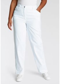 Straight-Jeans KjBRAND "Babsie", Damen, Gr. 50 (25), K-Gr, wei&szlig;, Denim/Jeans, Obermaterial: 78% Baumwolle, 18% Polyester, 4% Elasthan, unifarben, straight fit lang, Jeans Straight-Jeans, mit Stretch