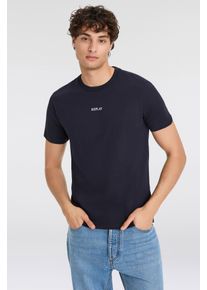 T-Shirt Replay, Herren, Gr. S, blau (night blau), Jersey, Obermaterial: 100% Baumwolle, regular fit normal, Rundhals, Shirts T-Shirt