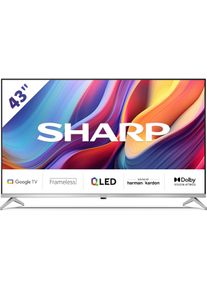 Sharp TV QLED GOOGLE TV, 43 ZOLL, Aufl&ouml;sung: 3840 (43", QLED, 4K), TV, Schwarz, Grau