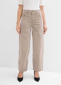 bonprix Ballon Fit-Hose mit Streifen, braun, mit Baumwolle