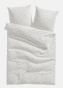 Parure de lit en coton m&eacute;lang&eacute; - blanc - taille 135x200 cm avec coton - bonprix