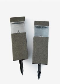 Lot de 2 lampes d&eacute;co solaires pour le chemin - gris - taille 38,5x10 cm - bonprix