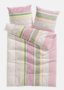 Parure de lit en coton m&eacute;lang&eacute; - rose - taille 135x200 cm avec coton - bonprix