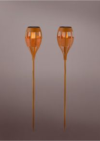 Lot de 2 torches de jardin solaires - beige - taille Onesize - bonprix