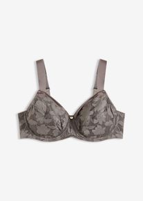 Soutien-gorge &agrave; armatures et bretelles rembourr&eacute;es effet brillant - gris - taille 120E - bonprix