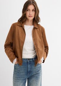 bonprix Femei Geacă din imitație de piele &icirc;ntoarsă, maro, 48