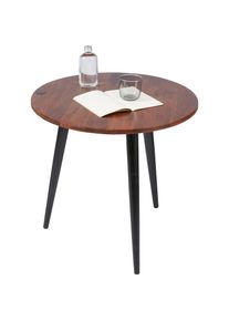 Sit Beistelltisch &raquo;T-WOOD TABLE HIGH&laquo; Beistelltisch mit Knopfdetail, dunkles Mangoholz und schwarze Beine