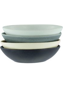 Creatable Servierschale &raquo;Pietra&laquo; 4 Stk. aus Steinzeug Salatschale, Snackschale, jedesSt&uuml;ck ein Unikat, Made in Europe