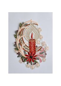 Stickereien Plauen Fensterbild &raquo;Fensterbild Kerze&laquo; Echte Plauener Spitze