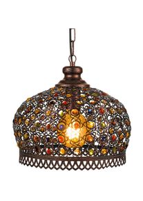 Eglo H&auml;ngeleuchte &raquo;JADIDA Pendellampe, IP20, E27, Stahl und Glas, Esstischlampe, Lampe&laquo; E27 H&auml;ngeleuchte, H110 x &Oslash;33 cm, kupferfarben-antik, 1X60W 