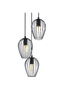 Eglo Pendelleuchte &raquo;NEWTOWN Pendellampe, schwarz, Stahl, E27, H&auml;ngeleuchte, Rondell&laquo; E27 H&auml;ngelampe, Schlicht, Vintage, Retro, Wohnzimmer, Esszimmer, 