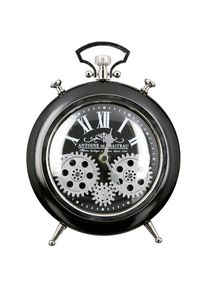 Casablanca by Gilde Standuhr &raquo;Transmission, schwarz/silber&laquo; Wecker-Form, H&ouml;he 25 cm, rund, r&ouml;mische Ziffern, Wohnzimmer