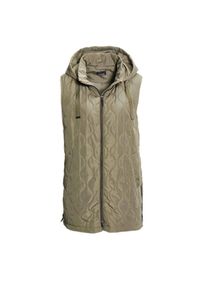 GOLDNER Kurzweste &raquo;Weste mit Kapuze&laquo; seitliche Schlitze mit Rei&szlig;verschlu&szlig; gr&uuml;n, Gr&ouml;&szlig;e 40