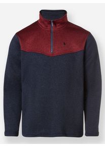 Catamaran Heren Gebreid fleeceshirt in marine/donkerrood ,maat 44/46, Witt, 100% Polyester