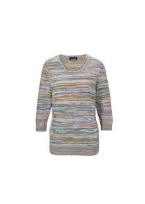 GOLDNER Rundhalspullover &raquo;Kurzgr&ouml;&szlig;e Kombistarker Multicolor-Ringelpullover&laquo; blau, Gr&ouml;&szlig;e 22