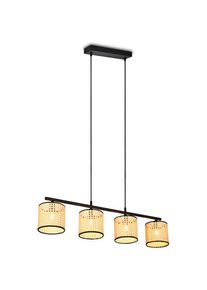 LEONIQUE &raquo;Jules&laquo; E14 1 Stk. 4-flammige H&auml;ngeleuchte mit Wiener Geflecht, h&ouml;henverstellbar