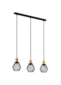 Eglo H&auml;ngeleuchte &raquo;PALMORLA&laquo; E27 1 Stk. H&auml;ngelampe Vintage, Stahl und Holz, FSC zertifiziert, E27