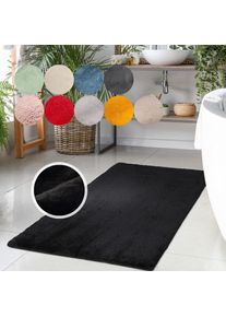 Carpet City Badematte &raquo;Topia Mats, Badteppich uni&laquo; H&ouml;he 14 mm rutschhemmend beschichtet strapazierf&auml;hig Hochflor, Kaninchen Haptik, Polyester, 