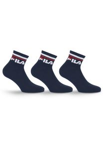Fila Kurzsocken 3 Paar tlg. Cotton-Mix, Unisex, Kontraststreifen