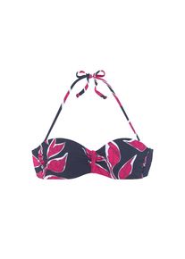 Lascana B&uuml;gel-Bandeau-Bikini-Top &raquo;Cataleya&laquo; im Bl&auml;tter-Design blau, Gr&ouml;&szlig;e 38