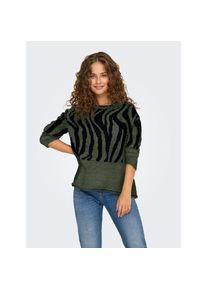 Only Rundhalspullover &raquo;ONLJADE ANIMAL LS O-NECK NOOS KNT&laquo; Kunstfaser, regular fit