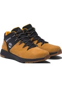 Schn&uuml;rboots Timberland "SPRINT TREKKER MID LACE UP WATERPROOF SNEAKER", Herren, Gr. 43, gelb (wheat, schwarz), Leder, Synthetik, Schuhe Schn&uuml;rboots, Winterstiefel, Schn&uuml;rstiefel, Winterschuhe, wasserdicht
