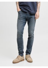 Jack & Jones Slim-fit-Jeans JACK & JONES "JJIGLENN JJFELIX AM 646 NOOS", Herren, Gr. 30, L&auml;nge 32, grau (grau denim), Denim/Jeans, Obermaterial: 98% Baumwolle, 2% Elasthan, Abriebeffekte, slim fit kn&ouml;chellang, Jeans Slim-fit-Jeans