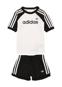 adidas originals Drenge Joggingdragt 'Sprinter T-Shirt Short Set Youth Baby Jogger' sort / hvid St&oslash;rrelse 116