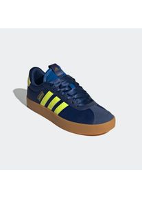 Sneaker adidas Sportswear "VL COURT 3.0", Damen, Gr. 40,5, gelb (dunkelblau, hi, res gelb, gold metallic), Leder, Textil, Schuhe Sneaker, Design auf den Spuren des adidas Samba