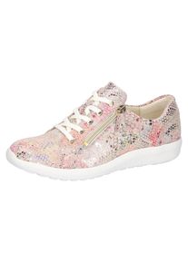 Waldl&auml;ufer Schn&uuml;rschuh WALDL&Auml;UFER "K-IRA", Damen, Gr. 6,5, rosa (ros&eacute; multi), Veloursleder, metallic, Schuhe Schn&uuml;rschuh, Halbschuh, Komfortschuh mit farbenfrohem Druck, Schuhweite K