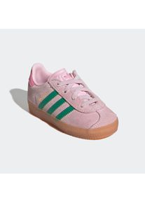 Sneaker adidas originals "GAZELLE COMFORT CLOSURE ELASTIC LACES KIDS", M&auml;dchen, Gr. 23, gr&uuml;n (clear pink, court gr&uuml;n, bliss pink), Leder, Schuhe Sneaker, f&uuml;r Kinder