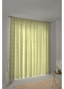 Vorhang Adam "Retro Floret" Gr. 2, gr&uuml;n (hellgr&uuml;n), B:145cm H:175cm, Jacquard, Baumwolle (Bio-Baumwolle), Gardinen, Vorhang, aus 100% Bio-Baumwolle