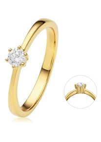 Diamantring ONE ELEMENT "0.15 ct Diamant Brillant Ring aus 585 Gelbgold" Gr. 56, gold, Fingerringe, Damen, 56,mit Brillant, Gelbgold 585, Diamantring