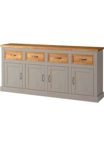 Sideboard OTTO HOME "Selma", grau (grau, beize), B:192cm H:87cm T:38cm, Sideboards, Sideboard, Kommode mit 4 T&uuml;ren und 4 Schubk&auml;sten