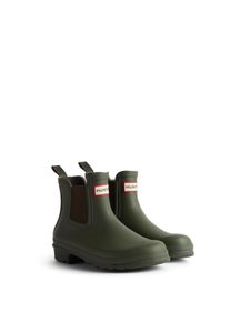 Gummistiefel Hunter "ORIGINAL CHELSEA BOOT", Damen, Gr. 39, gr&uuml;n (schwarz olive), Synthetik, Schuhe Gummistiefel, wasserdicht
