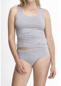 Achselhemd Speidel "Bio Cotton plus", Damen, Gr. 44, N-Gr, grau (kiesel, m&eacute;l&eacute;), Single Jersey, Obermaterial: 92% Baumwolle, 8% Elasthan, meliert, figurbetont, Rundhals, Unterhemden Achselhemd, weich, hochwertig, sportlich, vielseitig, basic, Baumwollmix