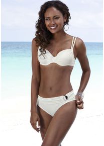 B&uuml;gel-Bikini JETTE, Damen, Gr. 44, Cup C, wei&szlig;, Microfaser, Microfaser, Polyamid, unifarben, Bikini-Sets B&uuml;gel-Bikini, mit Zier-Accessoire
