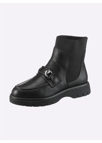 Stiefelette Heine, Damen, Gr. 36, schwarz, Glattleder, Leder, Rindsleder, Schuhe Stiefelette