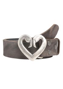 Lederg&uuml;rtel RETTUNGSRING G&Uuml;RTEL, Damen, Gr. 90, grau, Rindsleder, unifarben, G&uuml;rtel Lederg&uuml;rtel, in Vintage-Optik