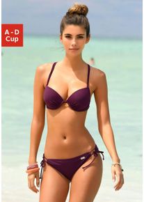 Push-Up-Bikini Buffalo, Damen, Gr. 38, Cup A, rot (bordeaux), Polyamid, Flechtoptik, unifarben, Bikini-Sets Push-Up-Bikini, mit geflochtenem R&uuml;ckendetail
