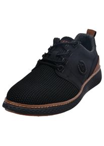 Schn&uuml;rschuh Bugatti, Herren, Gr. 40, schwarz, Lederimitat, Textil, Schuhe Schn&uuml;rschuh, Freizeitschuh, Halbschuh, Schn&uuml;rer mit Kontrastbesatz an der Ferse