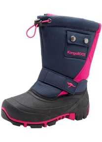Winterstiefel Kangaroos "Kanga-Bean II", M&auml;dchen, Gr. 36, blau (navy, pink), Synthetik, Textil, Schuhe Winterstiefel, Snowboots, Winterboots, Winterschuhe, wasserabweisend