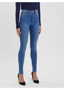 V&eacute;ro Moda High-waist-Jeans VERO MODA "VMSOPHIA HR SKINNY J GU3112", Damen, Gr. M (38), L&auml;nge 34, blau (medium blau denim), Denim/Jeans, Obermaterial: 64% Baumwolle, 31% Polyester, 3% Viskose, 2% Elasthan, Basic, Jeans High-waist-Jeans