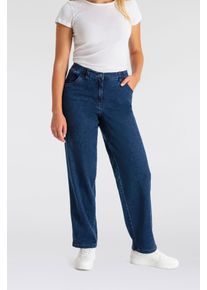 Stretch-Hose KjBRAND "Babsie", Damen, Gr. 54, N-Gr, blau (denim stoned), Denim/Jeans, Obermaterial: 71% Baumwolle, 25% Polyester, 4% Elasthan, bequem lang, Hosen Stretch-Hose