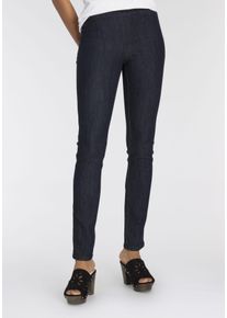 Skinny-fit-Jeans Arizona, Damen, Gr. 38, N-Gr, blau (rinsed), Jeans, Obermaterial: 75% Baumwolle, 24% Polyester, 1% Elasthan, clean, Basic, eng lang, Jeans Skinny-fit-Jeans, extra-enger Schnitt, komfortable Leibh&ouml;he, Used-Look-Waschung