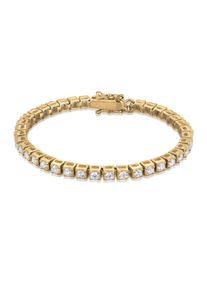 Armreif Kuzzoi "Armband Tennisarmband Zirkonia Wei&szlig; 925 Sterling Silber" Gr. 23, gold, Armb&auml;nder, Herren, 23, Silber 925 (Sterlingsilber), Armreif