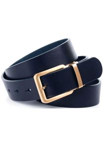Lederg&uuml;rtel Anthoni Crown, Herren, Gr. 120, blau, Leder, unifarben, G&uuml;rtel Lederg&uuml;rtel, in 4 cm breit f&uuml;r den Casual-Look